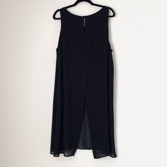 NWT Torrid Tunic Top Women 1X Black Sleeveless Chiffon Long Split Sheer Flowy - Picture 4 of 14